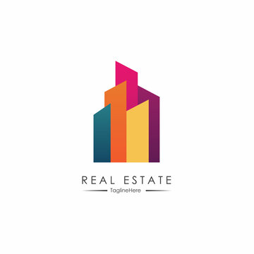Colorful building logo icon. Real estate logo for your business vector isolated.
