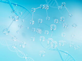 Chromosome DNA genetic of human on virtual interface. Medical science concept, 3d illustration