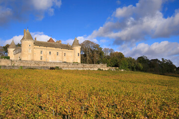 Rully castle in the vineyards, Burgundy, France 