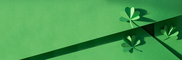 St. Patrick's day, clover on a green background