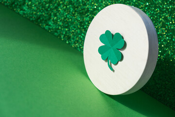 St. Patrick's day, clover on a green background