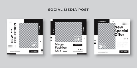 Mega fashion sale social media post template