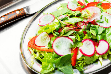 Plate of healthy vegetarian salad,diet menu
