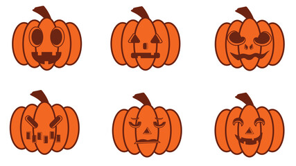 set of halloween pumpkins sticker