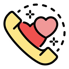 Call center social service icon. Outline call center social service vector icon color flat isolated