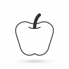 Grey Apple icon isolated on white background. Excess weight. Healthy diet menu. Fitness diet apple. Vector