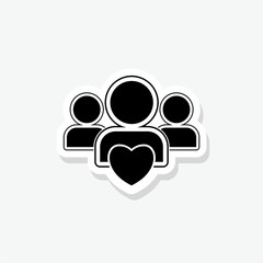 User Group sticker icon isolated on white background