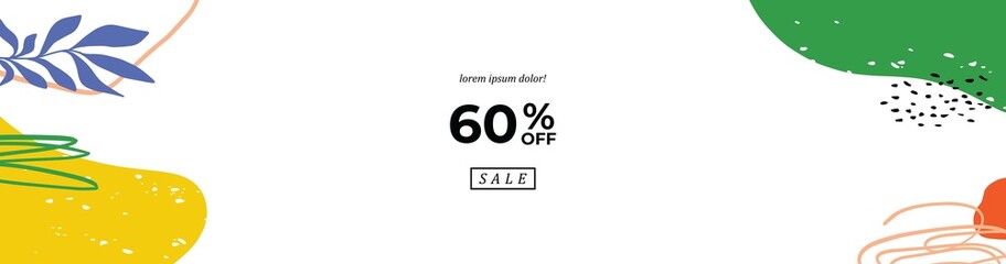 Vector modern floral banner design for social media cover, flyer, invitation card, website design, book cover, poster