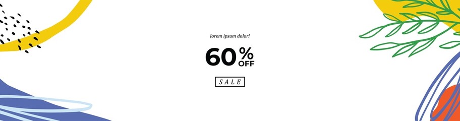 Vector modern floral banner design for social media cover, flyer, invitation card, website design, book cover, poster