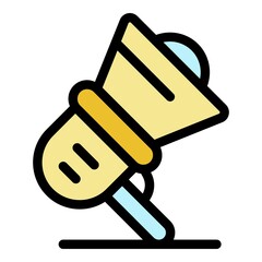 Megaphone icon. Outline megaphone vector icon color flat isolated