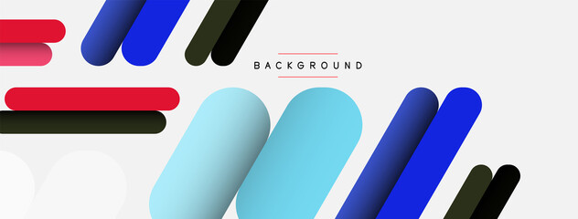 Abstract background. Round shapes, lines compositions on grey backdrop. Vector illustration for wallpaper banner background or landing page