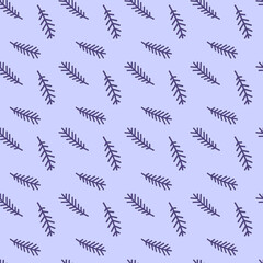 Seamless pattern with fir branches. Vector illustration of spruce twigs for Christmas and New Year. Winter print for wrapping, cover and fabric.