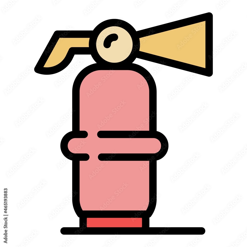Poster object fire extinguisher icon. outline object fire extinguisher vector icon color flat isolated