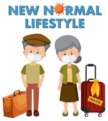New normal lifestyle with old couple travelling