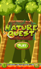 Platform game poster with Nature quest logo  and play button