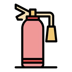 Fire extinguisher equipment icon. Outline fire extinguisher equipment vector icon color flat isolated