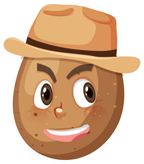 Potato cartoon character with facial expression