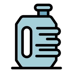 Water canister icon. Outline water canister vector icon color flat isolated