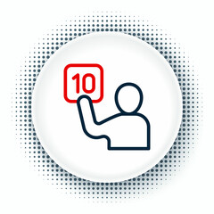 Line Assessment of judges icon isolated on white background. Colorful outline concept. Vector