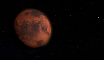 Mars is a planet of the solar system. Elements of this image furnished by NASA.