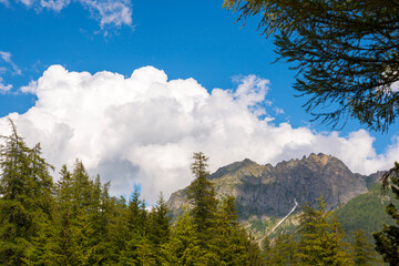 landscape mountain between Ceresole Reale and the Nivolet hill in Piedmont in Italy