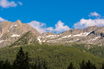 landscape mountain between Ceresole Reale and the Nivolet hill in Piedmont in Italy