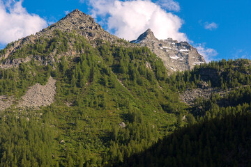 landscape mountain between Ceresole Reale and the Nivolet hill in Piedmont in Italy