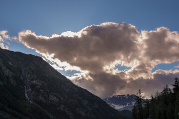 landscape mountain between Ceresole Reale and the Nivolet hill in Piedmont in Italy