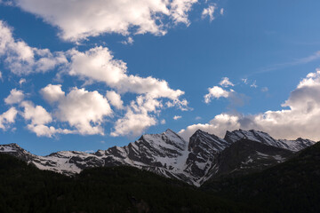 landscape mountain between Ceresole Reale and the Nivolet hill in Piedmont in Italy