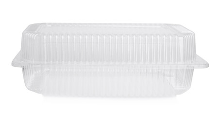 Empty plastic container for food isolated on white