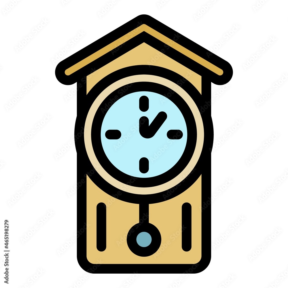 Poster alarm pendulum clock icon. outline alarm pendulum clock vector icon color flat isolated