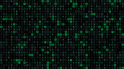 Seamless pattern of HEX computer code symbols
