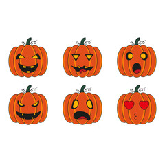 Pumpkin Emotion Card for Halloween Party