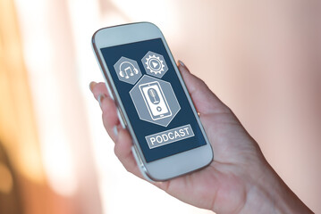 Podcast concept on a smartphone