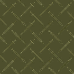 Seamless pattern with ancient swords for your project