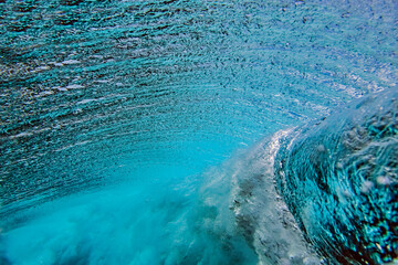 Blue waves of water undersea