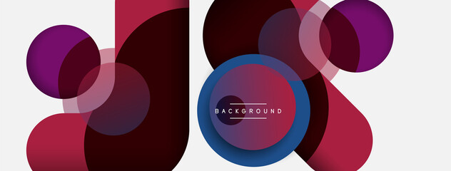 Vector round shapes circles minimal geometric background. Vector illustration for wallpaper banner background or landing page