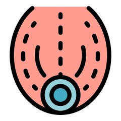 Falling gravity icon. Outline falling gravity vector icon color flat isolated