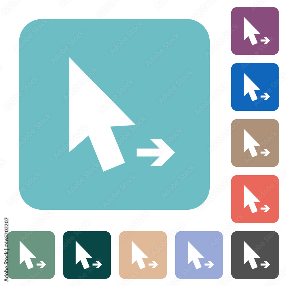 Poster arrow cursor right solid rounded square flat icons