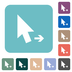 Arrow cursor right solid rounded square flat icons