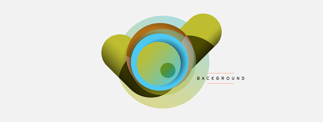 Vector round shapes circles minimal geometric background. Vector illustration for wallpaper banner background or landing page