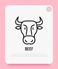 Cow thin line icon. Modern vector illustration.