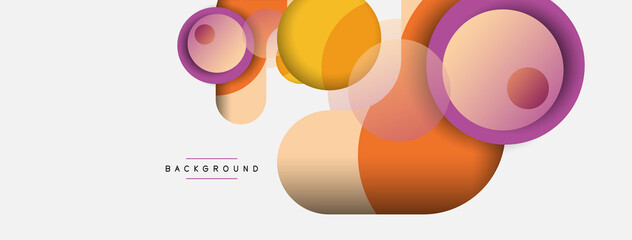 Vector round shapes circles minimal geometric background. Vector illustration for wallpaper banner background or landing page