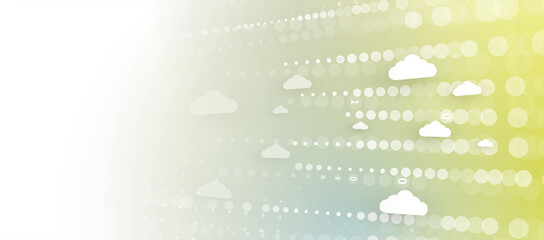 Cloud technology. Integrated digital web concept background