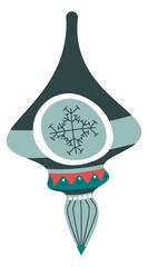 Bauble for xmas tree, decoration with snowflake