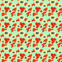 Seamless artwork with circles and lines