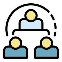 Business classroom icon. Outline business classroom vector icon color flat isolated