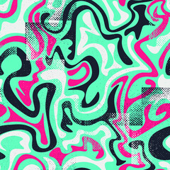 Seamless abstract unique pattern with wave elements