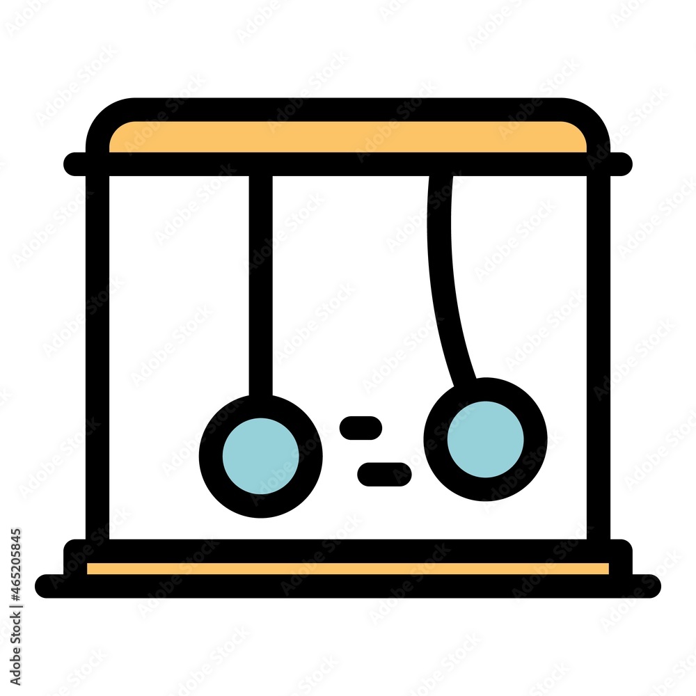 Poster gravity sphere pendulum icon. outline gravity sphere pendulum vector icon color flat isolated