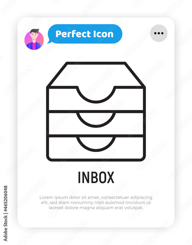 Poster inbox message thin line icon. modern vector illustration of web communication.